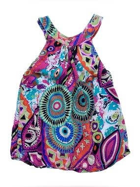 Tank Top Girls 7-8Y Y2K Funky Colorful Bohemian  Fairy Hippie 100% Cotton 130 CM